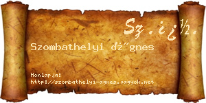 Szombathelyi Ágnes névjegykártya